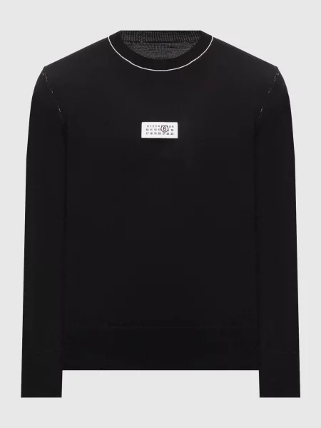 Джемпер з вовною з ефектом вивороту Maison Margiela Mm6 чорний