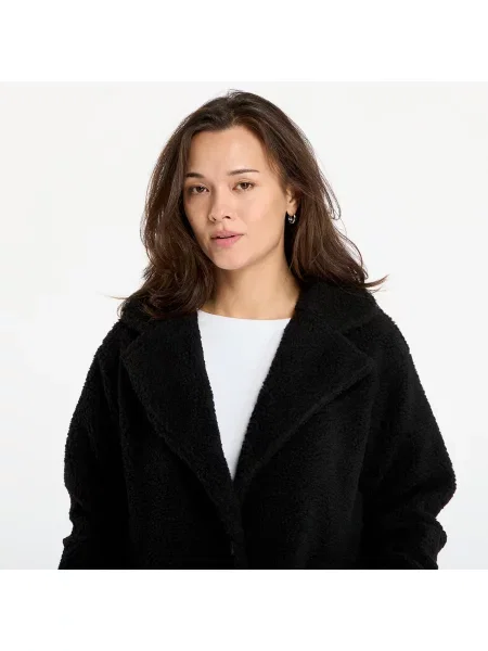 Kabát Urban Classics Ladies Teddy Long Coat Black M černý