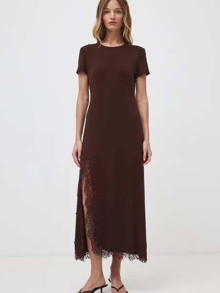 Medicine rochie cu amestec de lyocell maro