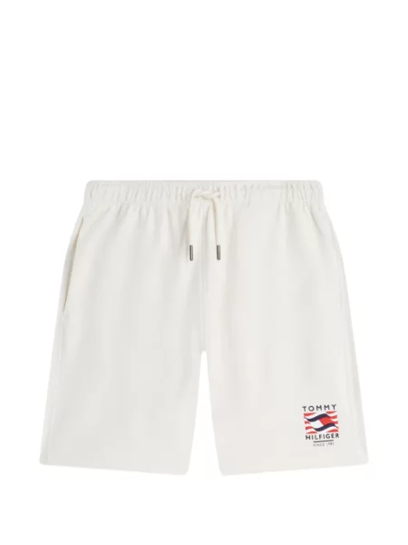 Pantaloni scurți Tommy Hilfiger cu imagine cu cordon alb