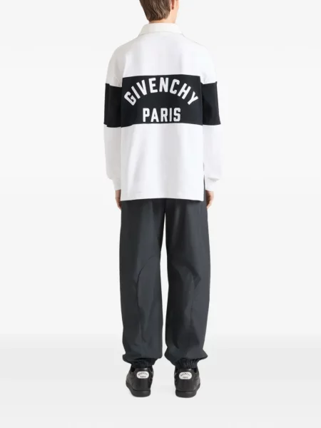 Tricou polo Givenchy cu broderie alb