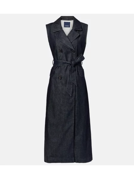 Maksi sukienka jeansowa S Max Mara garniturowa niebieska