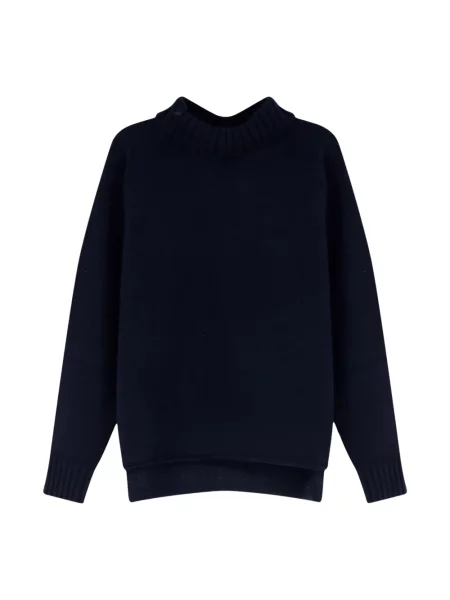Sweter z golfem Bottega Veneta wełniany do golfa niebieski