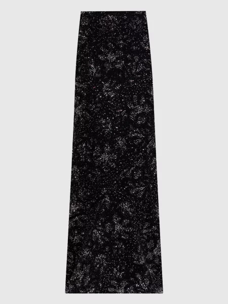 Спідниця максі з кристалами Ermanno Scervino чорна