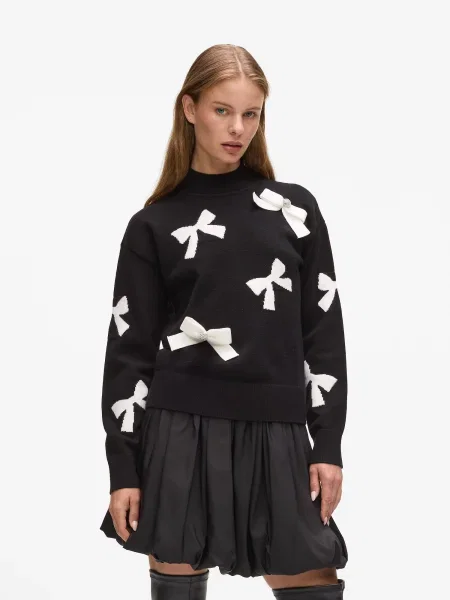 Karl Lagerfeld Pulover negru alb