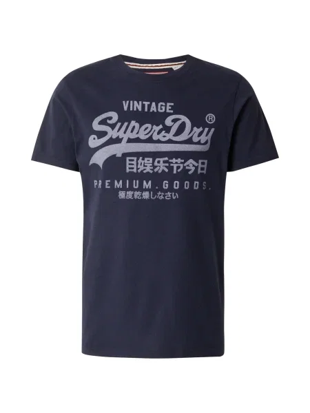 Superdry & Co Tricou albastru închis gri