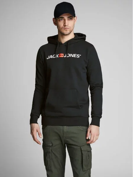 JACK & JONES Mikina melounová / černá bílá