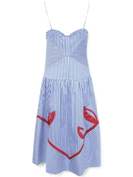 Rochie Farm Rio cu dungi cu imagine albastru