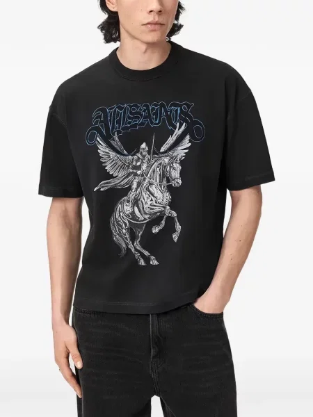 Tricou Allsaints cu imagine negru