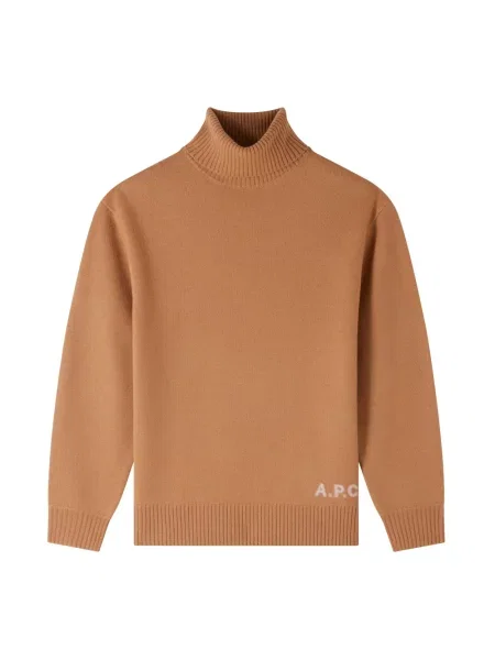 Sweter A.p.c. wełniany brązowy