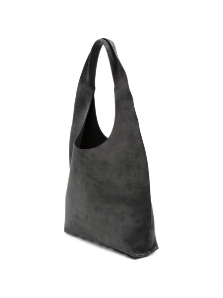 Geantă shopper A.p.c. din piele de căprioară gri