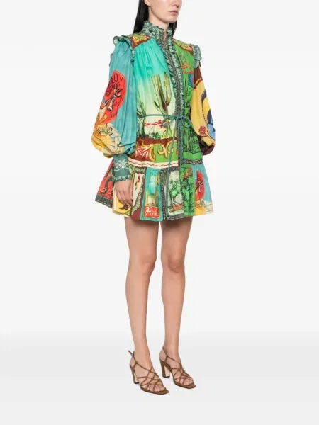 Rochie mini Alemais cu imagine verde