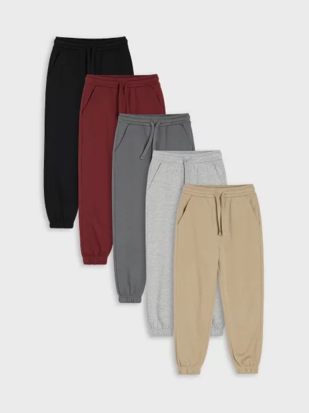 Sinsay Jogger kalhoty s bavlnou 5 pack hnědá