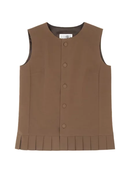 Top Mm6 Maison Margiela de lână fără mâneci maro