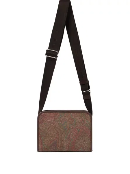 Geantă Etro cu model paisley maro