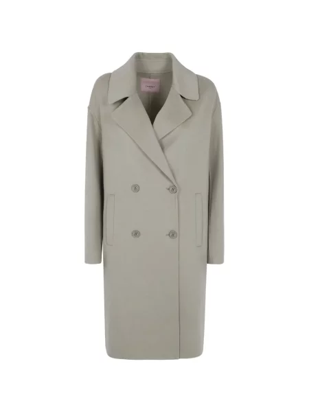 Palton Twinset cu două rânduri de nasturi verde
