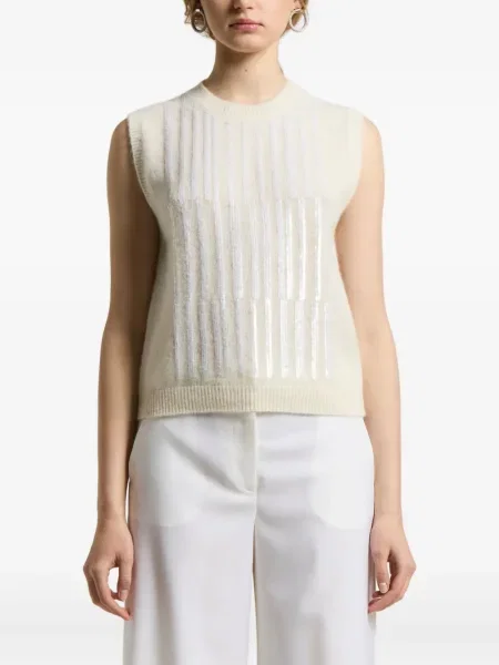 Vestă Peserico cu paiete alb