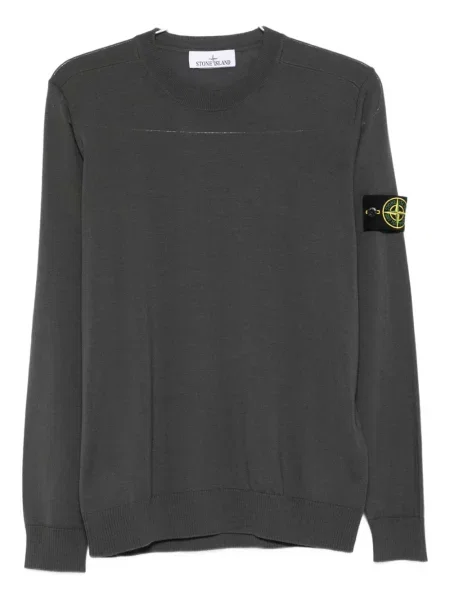 Пуловер Stone Island с кръгло деколте камъни сиво