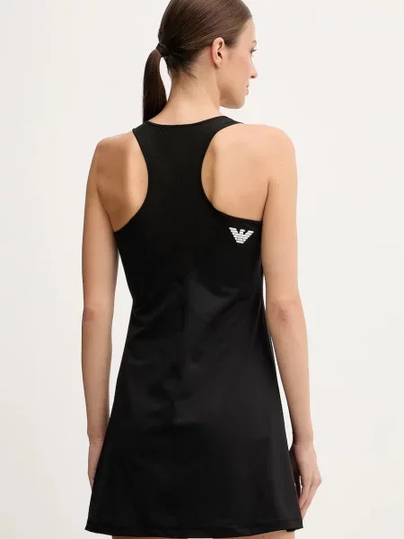 Платье мини Ea7 Emporio Armani клеш черное