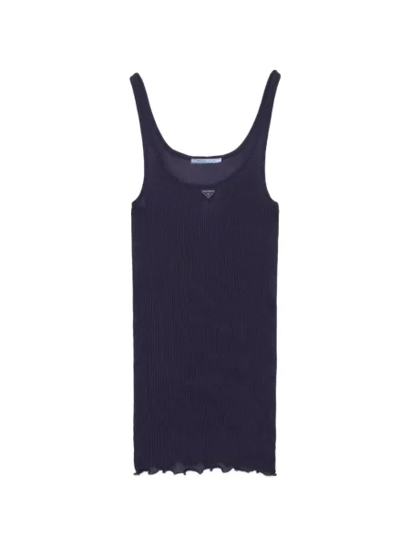 Top Prada de mătase albastru