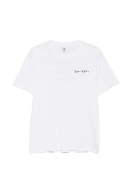Tricou Sporty & Rich cu imagine tenis alb