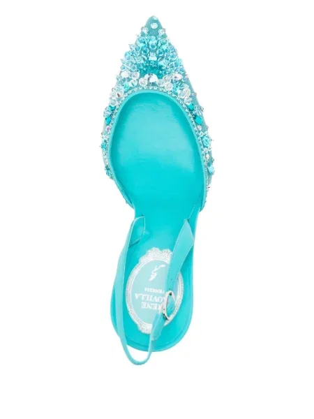 Pantofi cu toc Rene Caovilla slingback albastru