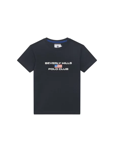 Beverly Hills Polo Club T-Shirt Σκούρο Regular Fit μπλε
