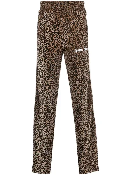 Pantaloni Palm Angels cu imagine cu model leopard alergare