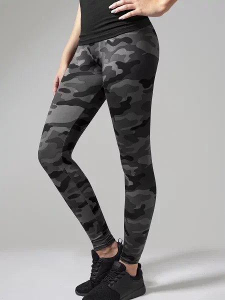 Legginsy Urban Classics w kamuflażu czarne