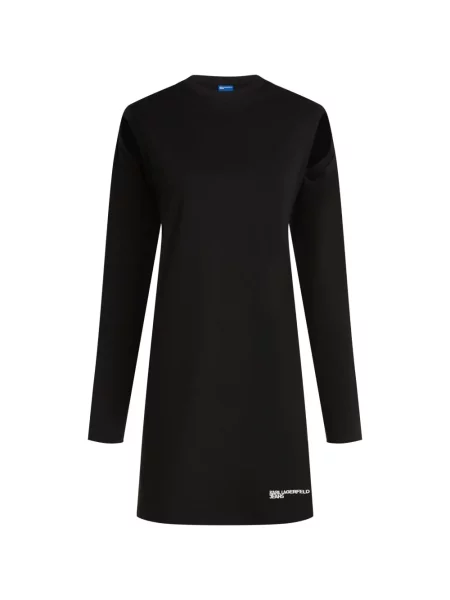 Rochie din denim Karl Lagerfeld Jeans din jerseu negru