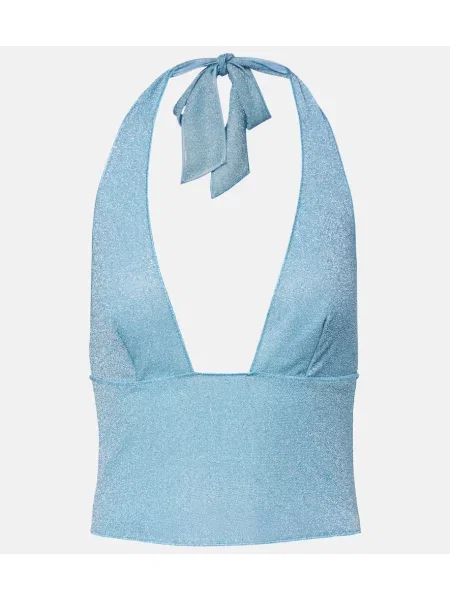 Top halter Oseree cu gât halter albastru