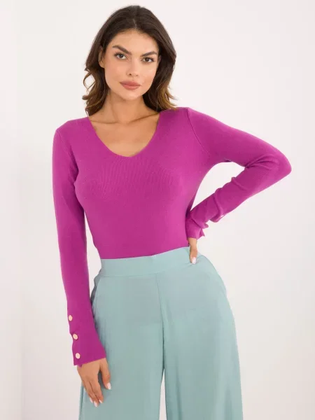 Pulover Fashionhunters clasic violet