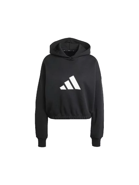 Adidas felső Future Icons női nyomott mintás kapucnis fekete