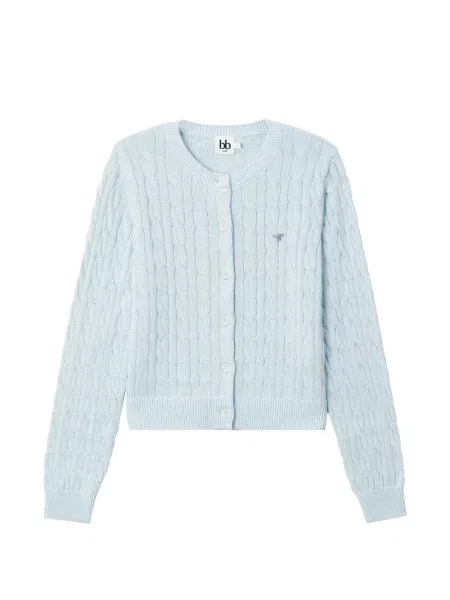 Cardigan B+ab cu funde tricotate albastru