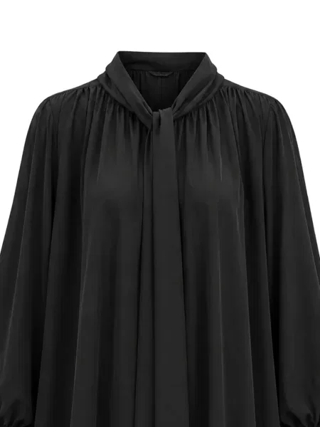 Rochie Chloé asimetrică drapată negru