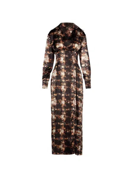 Rochie maxi Tessitura Body Couture cu imagine maro