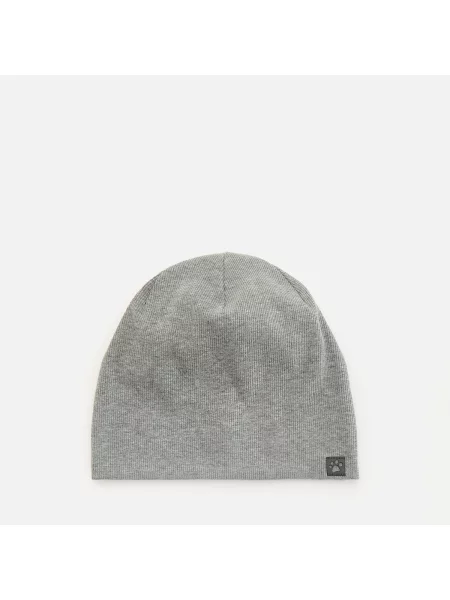 Reserved Pamutban gazdag beanie sapka rátéttel sötétszürke