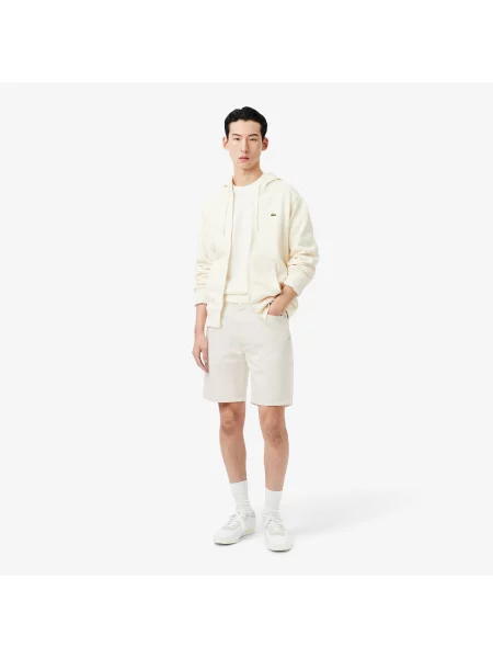 Lacoste Bermudy Jeansowe O Prostym Kroju białe