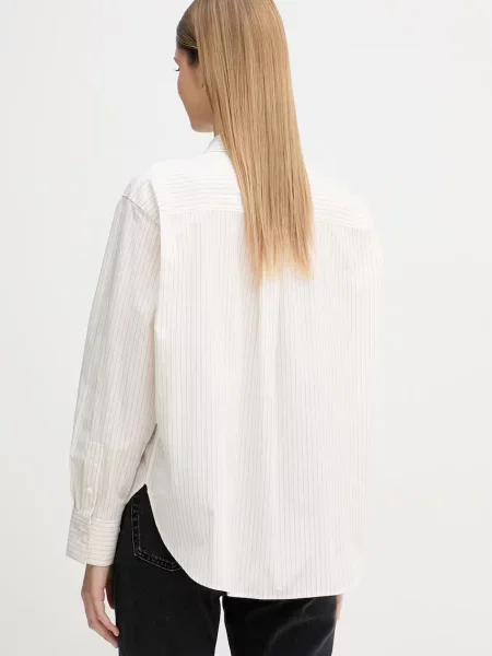 Koszula dżinsowa Calvin Klein popelinowa beżowa