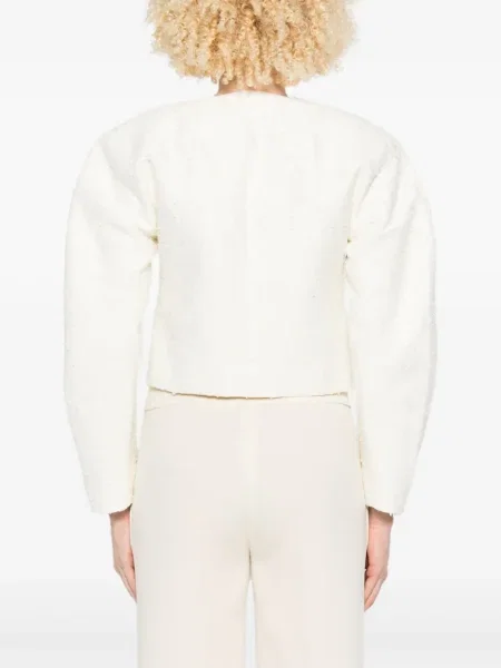 Geacă Jacquemus din tweed alb