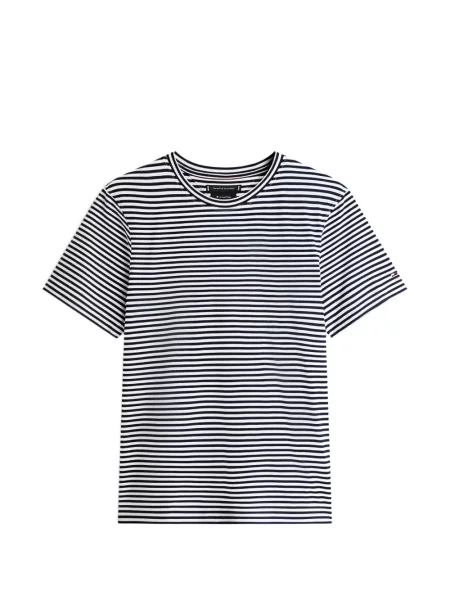 Tricou Tommy Hilfiger cu dungi cu imagine cu decolteu rotund albastru