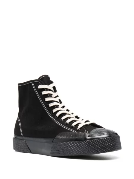 Sneakerși Superga cu șireturi din dantelă negru