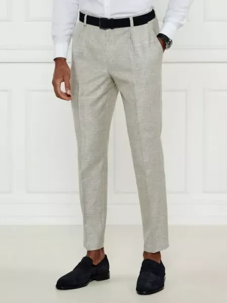 BOSS BLACK Pantaloni | Relaxed fit | cu adaos de in negru