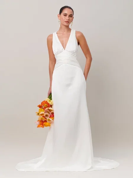 BWLDR Rochie de seară Riviera' alb