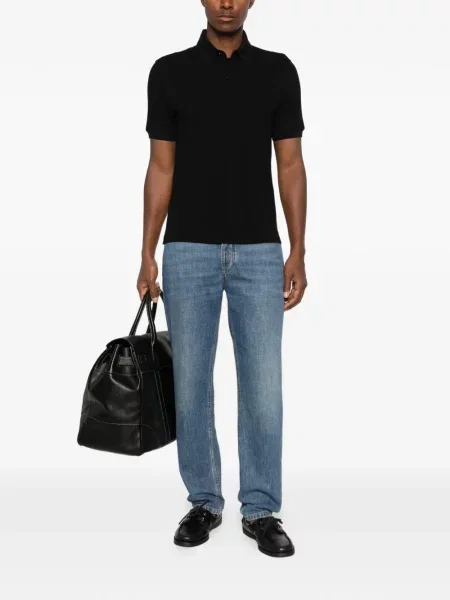 Tricou polo Brunello Cucinelli negru