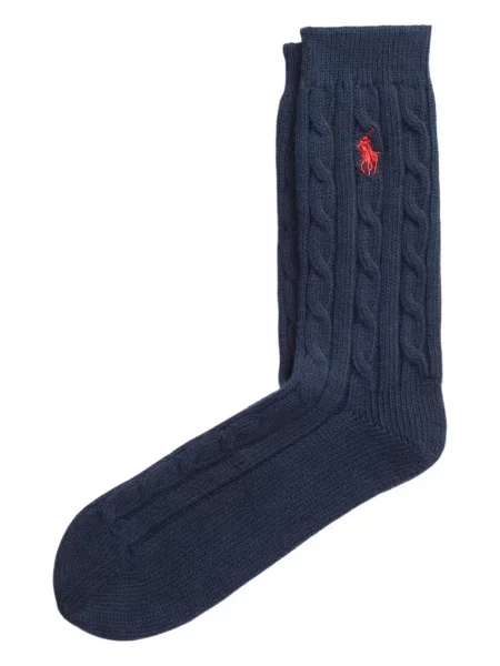 Fular Polo Ralph Lauren plisat tricotate cu imagine albastru
