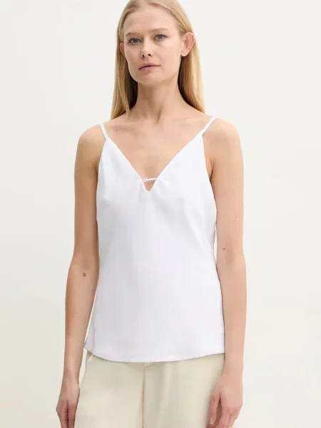 Блуза Guess CAROLINE с изчистен дизайн бяло