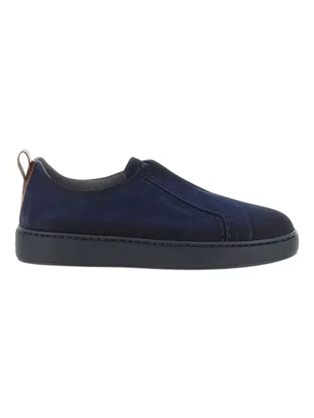 Sneakersy Santoni skórzane niebieskie