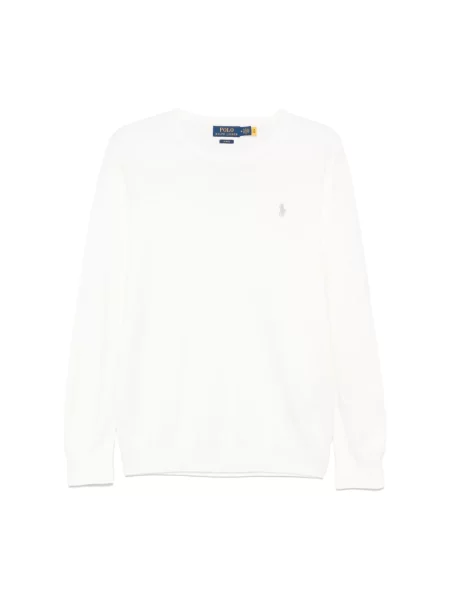 Sweter o kroju slim fit z czystej bawełny Polo Ralph Lauren biały