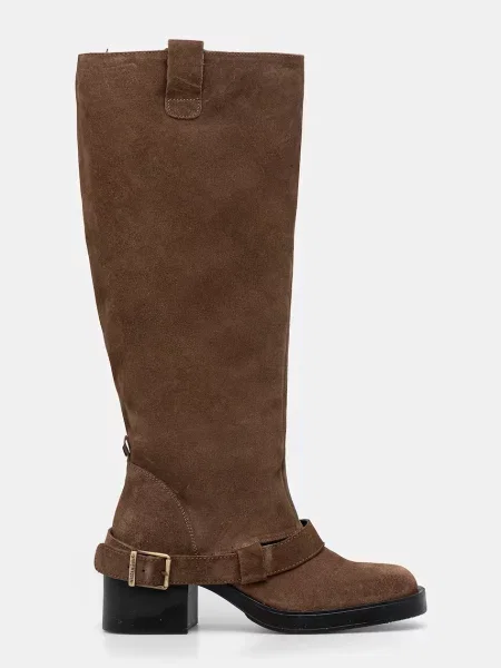 Замшевые сапоги Steve Madden бежевые